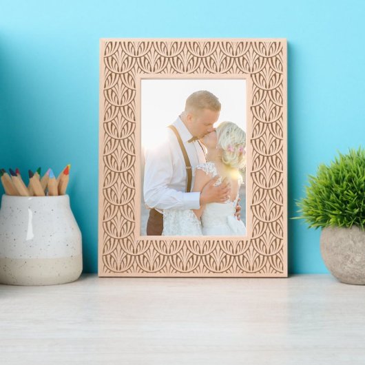 ヴィンテージアールデコ群魚鱗パターン レーザー彫刻フレーム