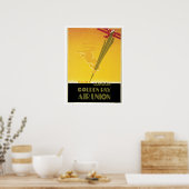 ヴィンテージアールデコ航空旅行広告 ポスター (キッチン)