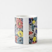 ヴィンテージアールデコ花バラ花柄 コーヒーマグカップ (中央)