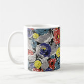 ヴィンテージアールデコ花バラ花柄 コーヒーマグカップ (左)