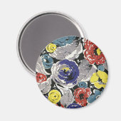 ヴィンテージアールデコ花バラ花柄 マグネット (正面/裏面)