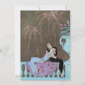 ヴィンテージアールデコ花火ウェディング日付の保存 セーブザデート (正面)