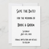 ヴィンテージアールデコ花火ウェディング日付の保存 セーブザデート (裏面)