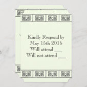 ヴィンテージアールデコ花縁ど反応 招待状 (正面/裏面)