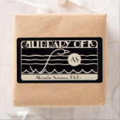 ヴィンテージアールデコ蔵書票パーソナライズされたモノグラム ラベル (インサイチュ)