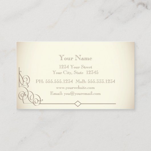 ヴィンテージアールデコ蔵書票名刺 名刺 (裏面)