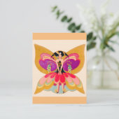 ヴィンテージアールデコ蝶の妖精 ポストカード (スタンド正面)