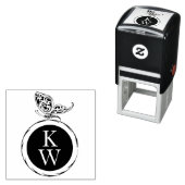 ヴィンテージアールデコ蝶モノグラム本リターン セルフインキングスタンプ (インサイチュ)