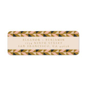 ヴィンテージアールデコ赤面金ゴールドブラック差出人住所 ラベル (正面)