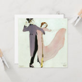 ヴィンテージアールデコ踊りカップルbyレオラース カード (正面/裏面インサイチュ)