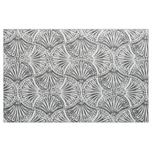 ヴィンテージアールデコ退色リーフ模様織物