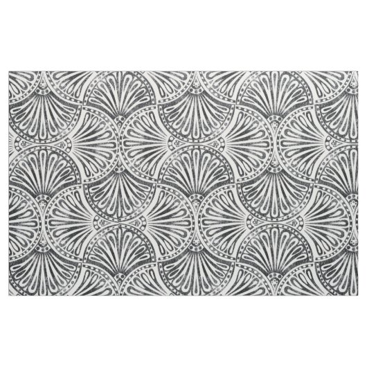 ヴィンテージアールデコ退色リーフ模様織物 ファブリック (ヤード)