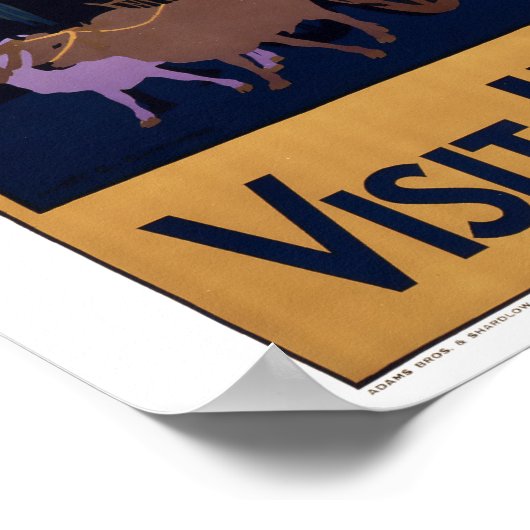 ヴィンテージアールデコ通りバイムーンライトインディアトラベル ポスター (角)