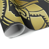 ヴィンテージアールデコ金ゴールドグラマラス1920年代の女性 ラッピングペーパー (ロールコーナー)