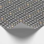 ヴィンテージアールデコ金ゴールドパターン ラッピングペーパー (角)