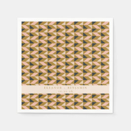 ヴィンテージアールデコ金ゴールドブラック結婚ズカスタム赤面 スタンダードカクテルナプキン