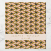 ヴィンテージアールデコ金ゴールドブラック結婚ズカスタム赤面 ワインラベル (シングルラベル)