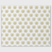 ヴィンテージアールデコ金ゴールドプルムアラベスク ラッピングペーパー (フラット)