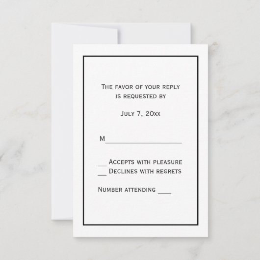 ヴィンテージアールデコ金ゴールドプルムアラベスク 出欠カード (裏面)