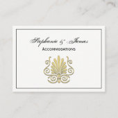 ヴィンテージアールデコ金ゴールドプルムアラベスク 名刺 (正面)