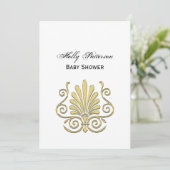 ヴィンテージアールデコ金ゴールドプルムアラベスク 招待状 (スタンド正面)