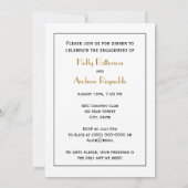 ヴィンテージアールデコ金ゴールドプルムアラベスク 招待状 (裏面)