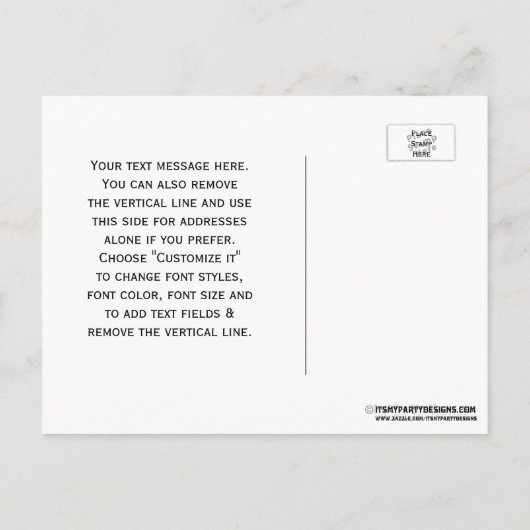 ヴィンテージアールデコ金ゴールドプルムアラベスク 案内ポストカード (裏面)