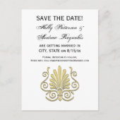 ヴィンテージアールデコ金ゴールドプルムアラベスク 案内ポストカード (正面)