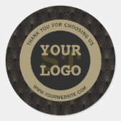 ヴィンテージアールデコ金ゴールドメイクアップアーティスト ラウンドシール (正面)