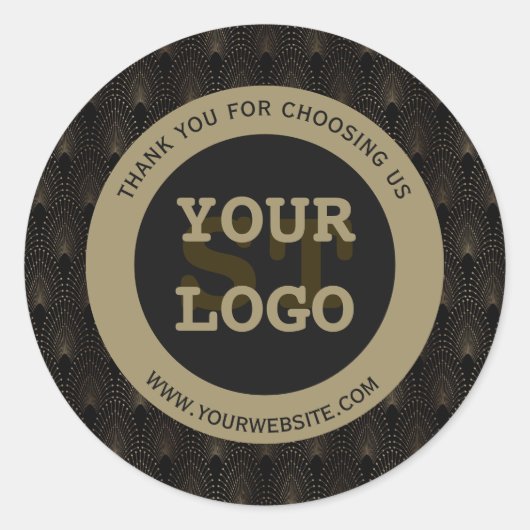 ヴィンテージアールデコ金ゴールドメイクアップアーティスト ラウンドシール (正面)