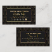 ヴィンテージアールデコ金ゴールドモノグラムメイクアップアーティスト ロイヤリティカード (正面/裏面)