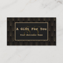 ヴィンテージアールデコ金ゴールドモノグラムメイクアップアーティスト ロイヤリティカード