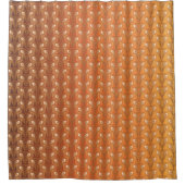 ヴィンテージアールデコ金ゴールド孔雀の羽模様 シャワーカーテン (正面)