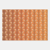 ヴィンテージアールデコ金ゴールド孔雀の羽模様 ラッピングペーパーシート (正面3)