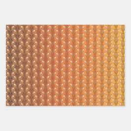 ヴィンテージアールデコ金ゴールド孔雀の羽模様 ラッピングペーパーシート