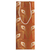 ヴィンテージアールデコ金ゴールド孔雀の羽模様 ワインギフトバッグ (裏面)