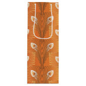 ヴィンテージアールデコ金ゴールド孔雀の羽模様 ワインギフトバッグ (正面)