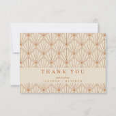 ヴィンテージアールデコ錆ジオメトリカスタムウェディング サンキューカード (正面)