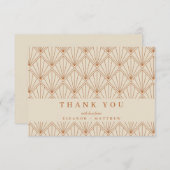 ヴィンテージアールデコ錆ジオメトリカスタムウェディング サンキューカード (正面/裏面)