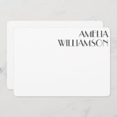 ヴィンテージアールデコ黒パーソナライズされた文具  ノートカード (正面/裏面)