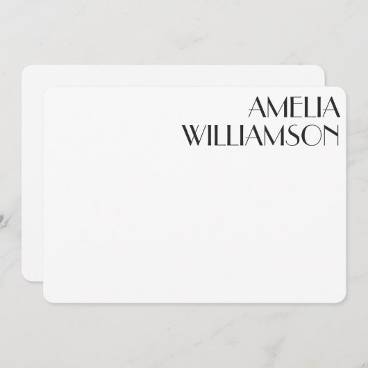 ヴィンテージアールデコ黒パーソナライズされた文具  ノートカード (正面/裏面)