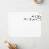 ヴィンテージアールデコ黒パーソナライズされた文具  ノートカード (正面/裏面インサイチュ)