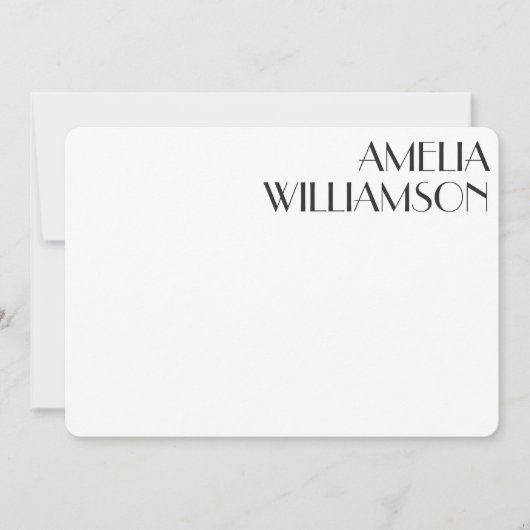 ヴィンテージアールデコ黒パーソナライズされた文具  ノートカード (正面)