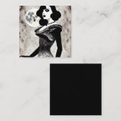ヴィンテージアールデコ黒髪 スクエア名刺 (正面/裏面)