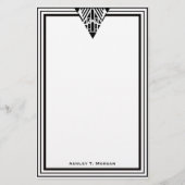 ヴィンテージアールデコ黒Whtフレーム#1 便箋 (正面)