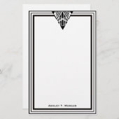 ヴィンテージアールデコ黒Whtフレーム#1 便箋 (正面/裏面)