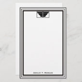 ヴィンテージアールデコ黒Whtフレーム#2 便箋 (正面/裏面)