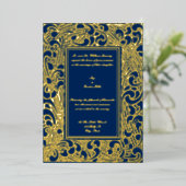 ヴィンテージアールデコ1906株縁ど結婚の株 箔招待状 (立ち正面)