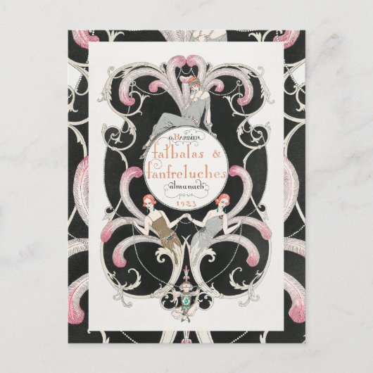 ヴィンテージアールデコ1920sジョージバービアイラストレーション ポストカード (正面)