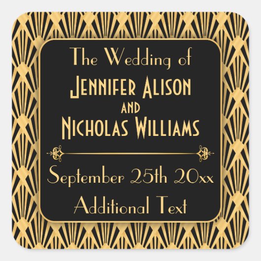 ヴィンテージアールデコ1920sダイヤモンドジオメトリックパターン スクエアシール (正面)